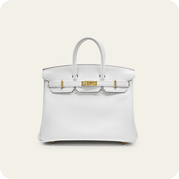 Hermes New White Birkin 25 Swift Calfskin